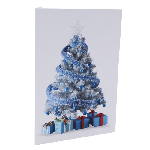 Cartonnage photo de Noël - Vertical - Sapin bleu