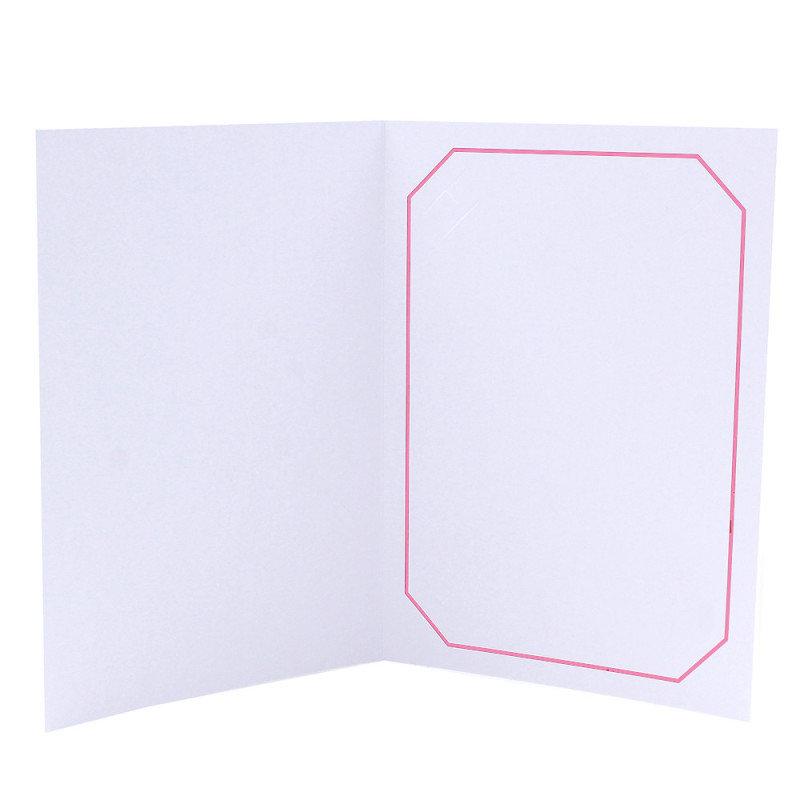 Cartonnage photo blanc - Octo liseré Rose