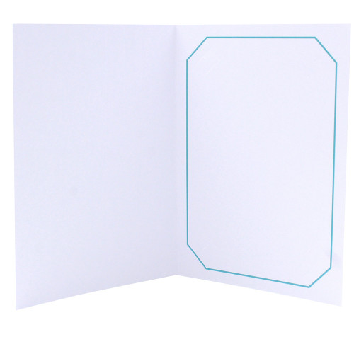 Cartonnage photo blanc - Octo liseré Turquoise