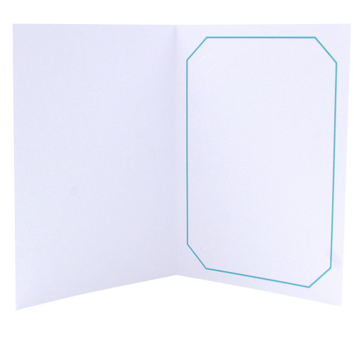 Cartonnage photo blanc - Octo liseré Turquoise
