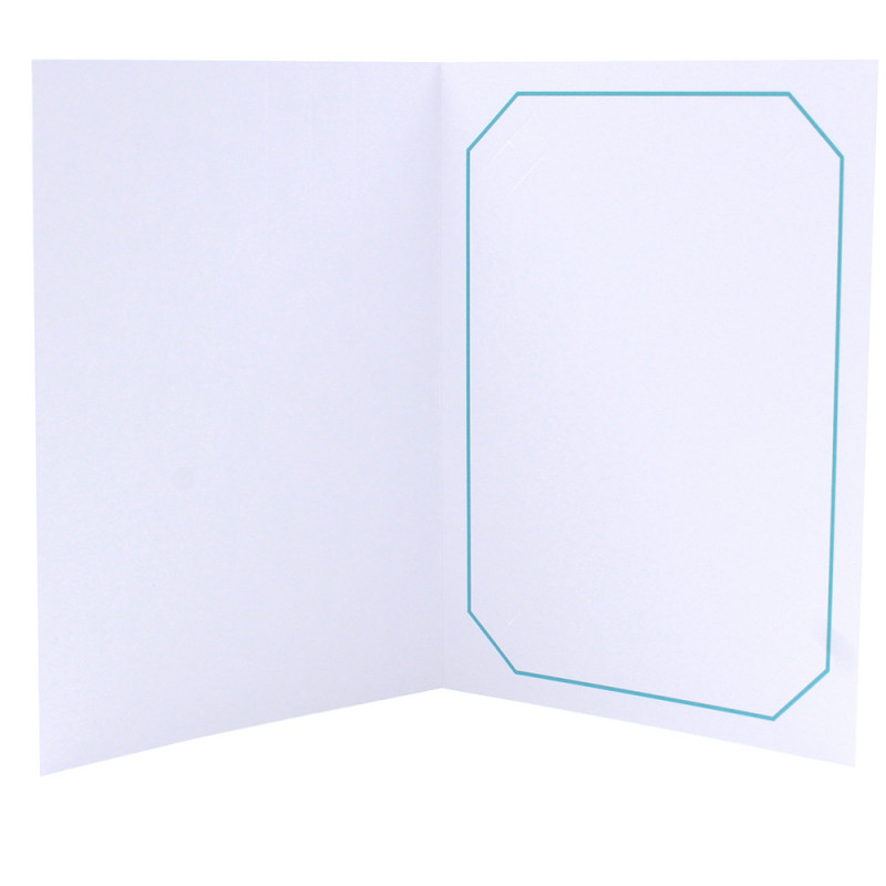 Cartonnage photo blanc - Octo liseré Turquoise