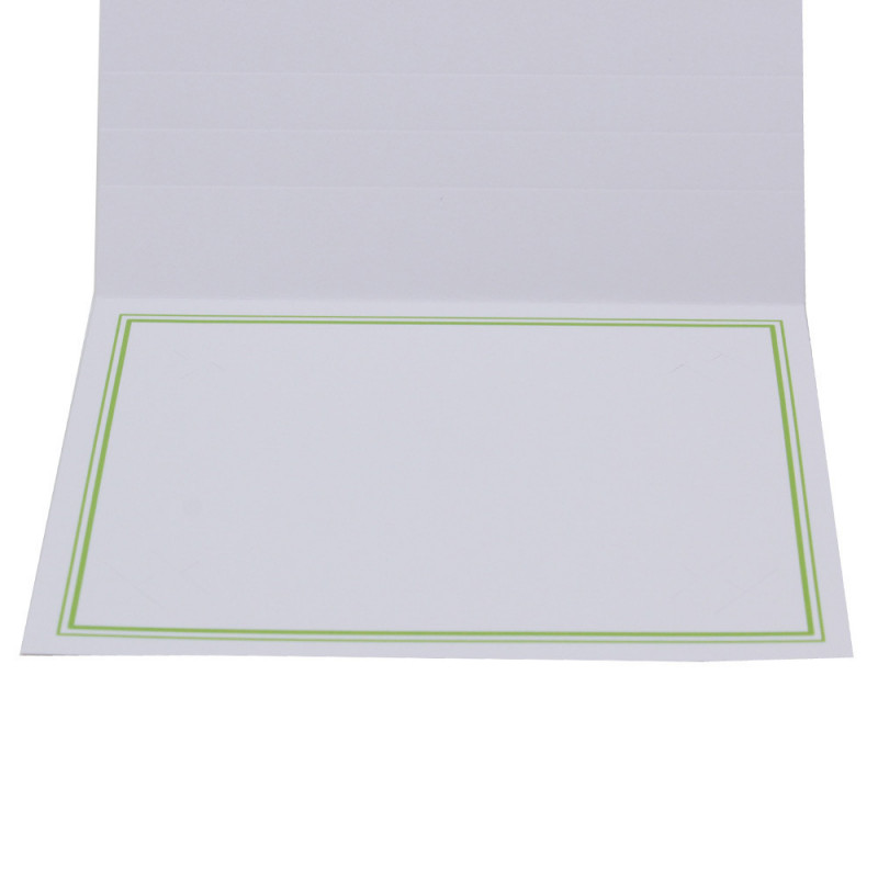 Cartonnage photo blanc - Liseré duo Vert clair
