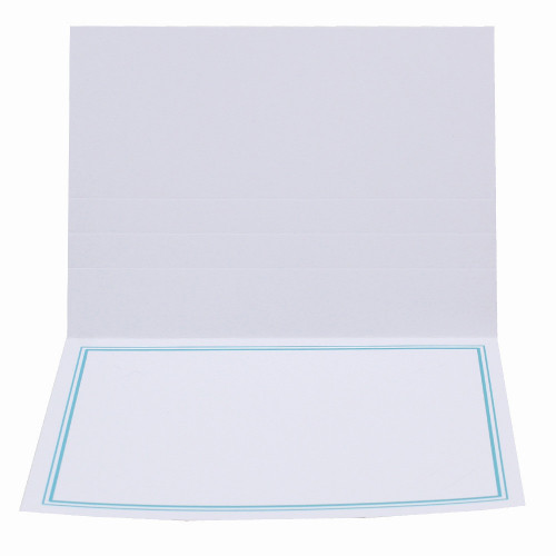 Cartonnage photo blanc - Liseré duo Turquoise