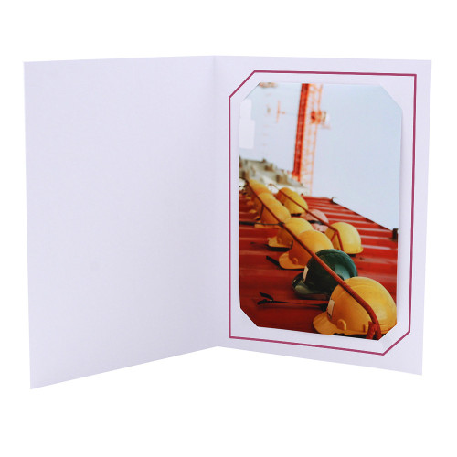 Cartonnage Photo Blanc « Serémange » – Liseré Grenat | Collection CashPhoto