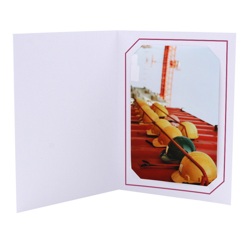 Cartonnage photo blanc - Serémange liseré grenat