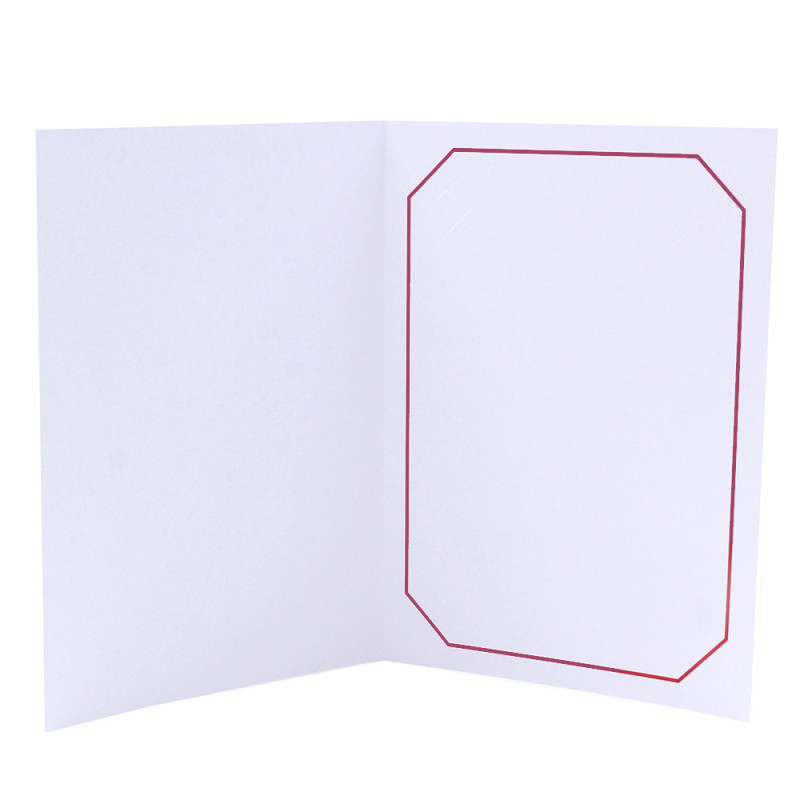 Cartonnage photo blanc - Octo liseré grenat