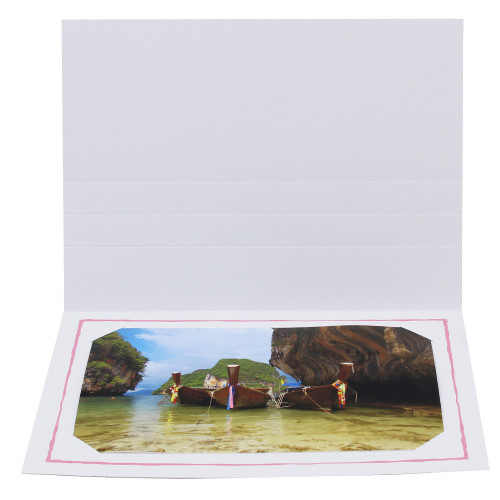 Cartonnage photo blanc - Yutz liseré rose