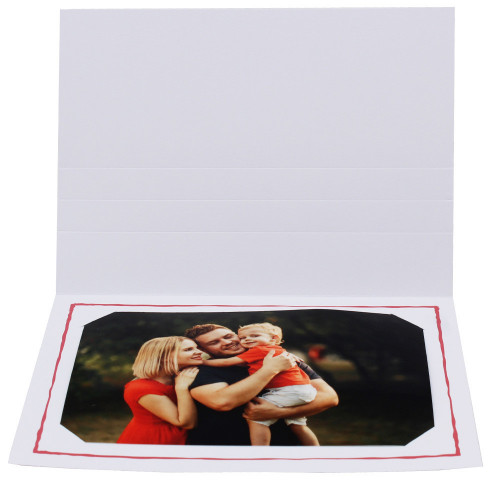 Cartonnage photo blanc - Yutz liseré rouge