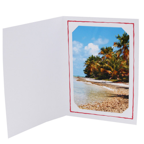 Cartonnage photo blanc - Yutz liseré rouge