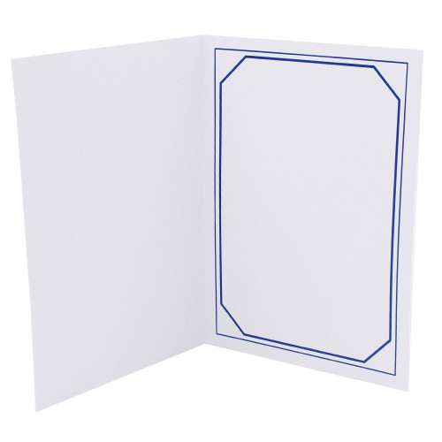 Cartonnage photo blanc - Terville liseré bleu foncé
