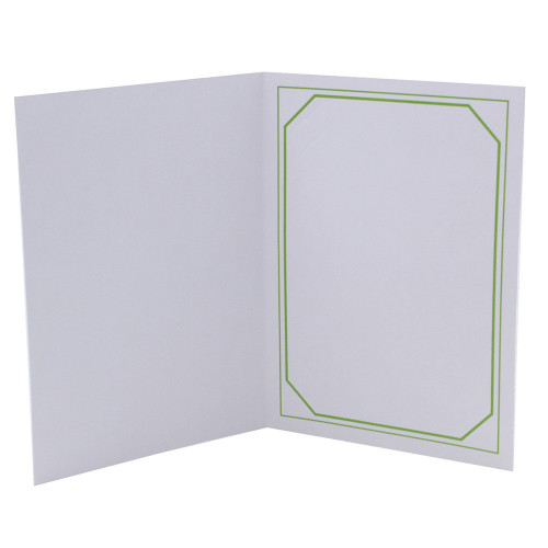 Cartonnage photo blanc - Terville liseré vert clair