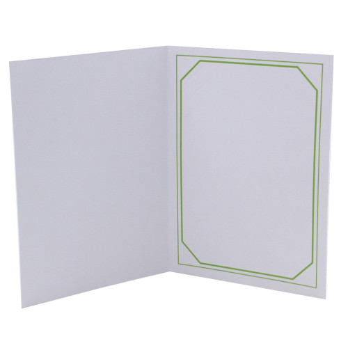 Cartonnage photo blanc - Terville liseré vert clair