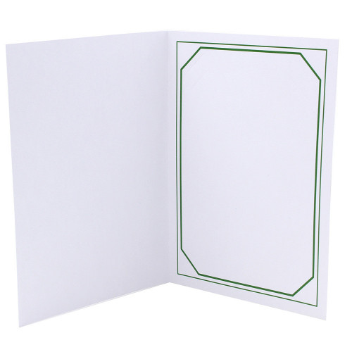 Cartonnage photo blanc - Terville liseré vert foncé