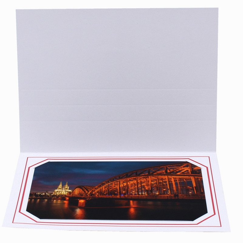 Cartonnage photo blanc - Terville  horizontal liseré rouge