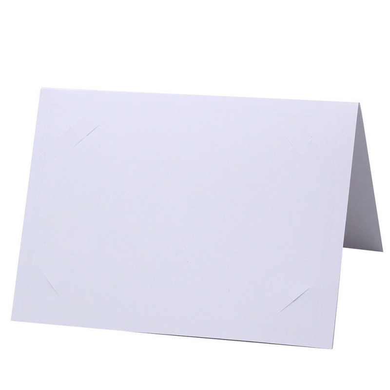 Cartonnage photo blanc - Terville liseré taupe horizontal vue de dos