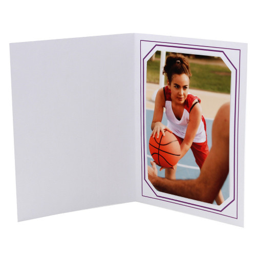 Cartonnage photo blanc - Terville liseré violet avec photo