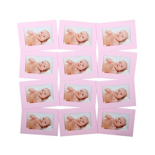Cadre pêle-mêle rectangle rose pour 12 photos 10x15
