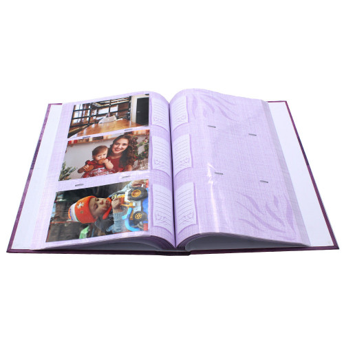 Album photo Grand Horizon violet 300 pochettes 11X15 intérieur avec photos