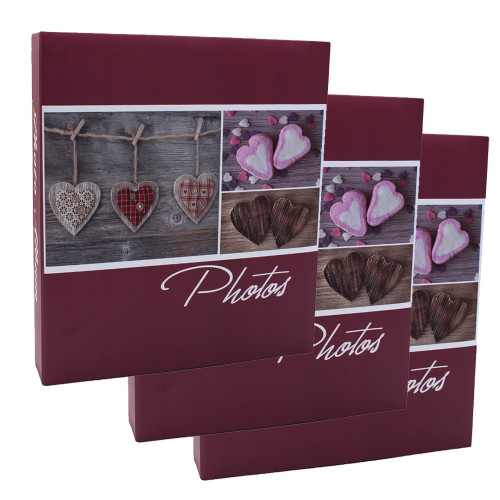 Lot de 3 albums pochettes 10x15 KP Compliments bordeaux 200 photos