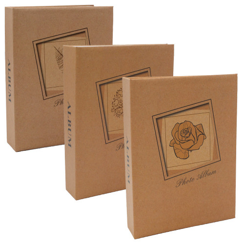 Lot de 3 albums Kraft 200 pochettes 10X15 - CashPhoto