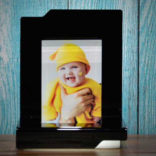 Socle lumineux Cadenza pour photo couleur 7,5x11 cm verticale avec photo couleur