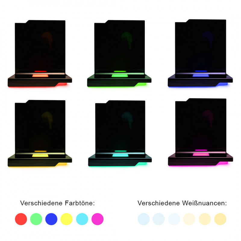 Socle lumineux Capriccio pour Prisme L et Giga 3D verticaux avec bloc exemple de couleurs