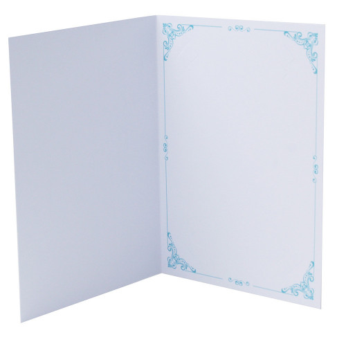 Cartonnage photo blanc Frise N4 - Turquoise-intérieur