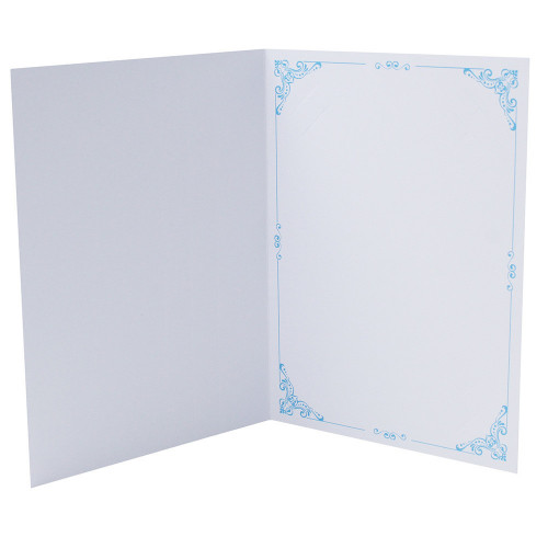 Cartonnage photo blanc Frise N4 - bleu clair intérieur
