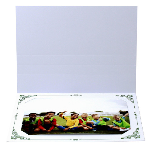 Cartonnage photo blanc Frise N4 - Vert foncé
