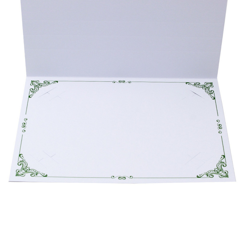 Cartonnage photo blanc Frise N4 - Vert foncé-intérieur