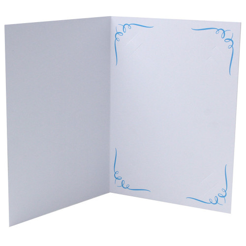 Cartonnage photo blanc Frise N2 - Bleu clair-intérieur