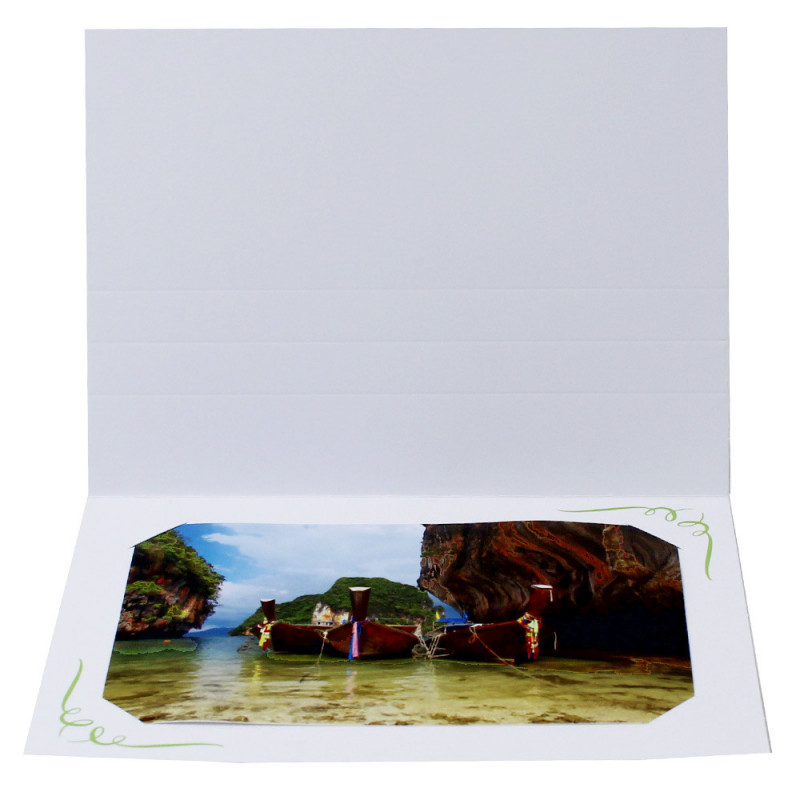 Cartonnage photo blanc Frise N3 - Vert clair