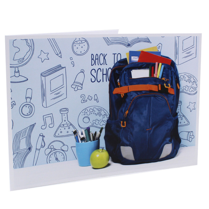 Cartonnage scolaire - Groupe 20x30-20x25-18x27-18x25-18x24 avec RABAT - Cartable bleu