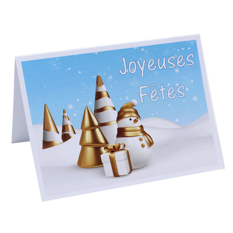 Lot cartonnage photo Joyeuses Fêtes - Horizontal Bonhomme doré