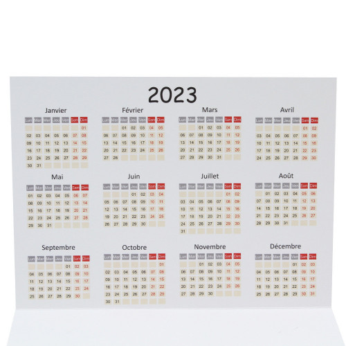 Lot cartonnage photo Calendrier 2023 - Horizontal N1
