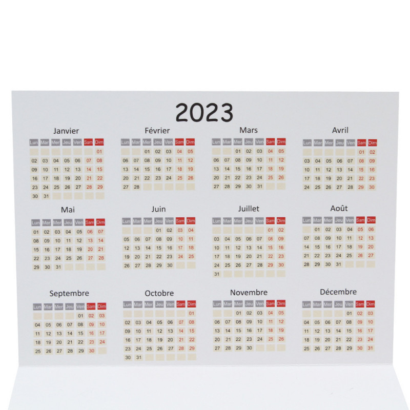 Lot cartonnage photo Calendrier 2023 - Horizontal N1