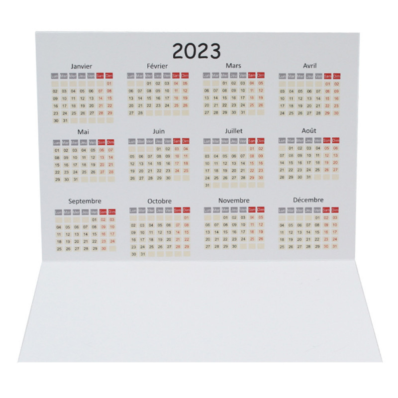 Lot cartonnage photo Calendrier 2023 - Horizontal N1