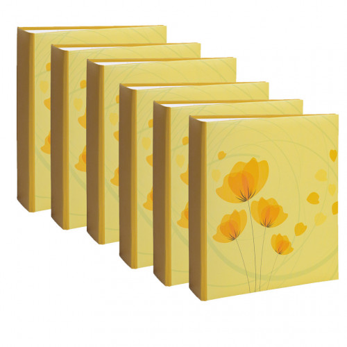 Lot de 6 albums photo 2d choix Erica Ellypse 2 Jaune 200 pochettes 11,5X15