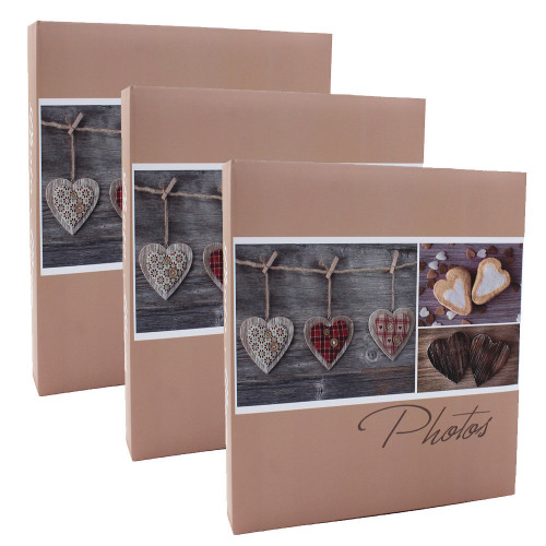 Lot de 3 albums pochettes 10x15 KP Compliments beige 200 photos
