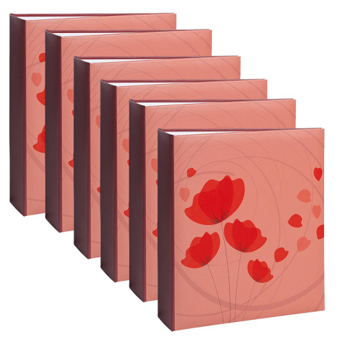 Lot de 6 albums photo Erica Ellypse 2 rouge 2d choix 200 pochettes 11,5X15