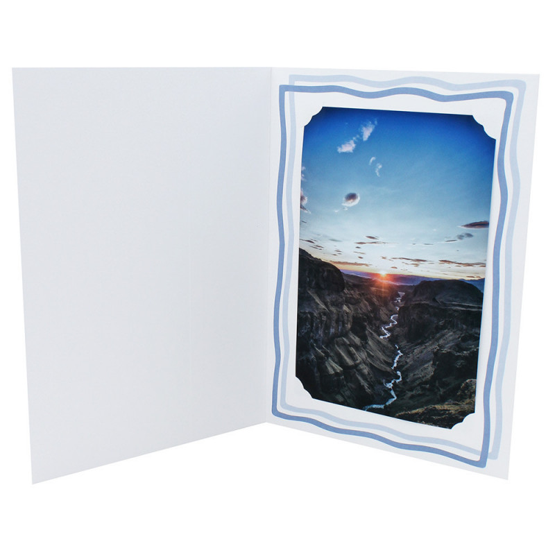 Lot de 10 cartonnages photo 20x30 trio bleu