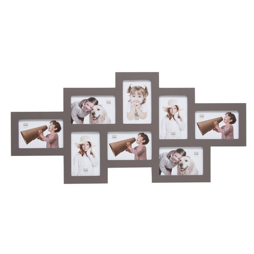 CADRE-MULTIVUES-CROCO-S65SW9-8-PHOTOS-10X15-BEIGE-FONCE