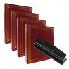 Lot de 4 classeurs bordeaux vides 3 anneaux et perforatrice