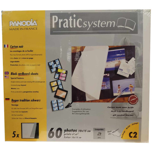 Lot de 5 feuillets Panodia C2 Pratic System fond noir