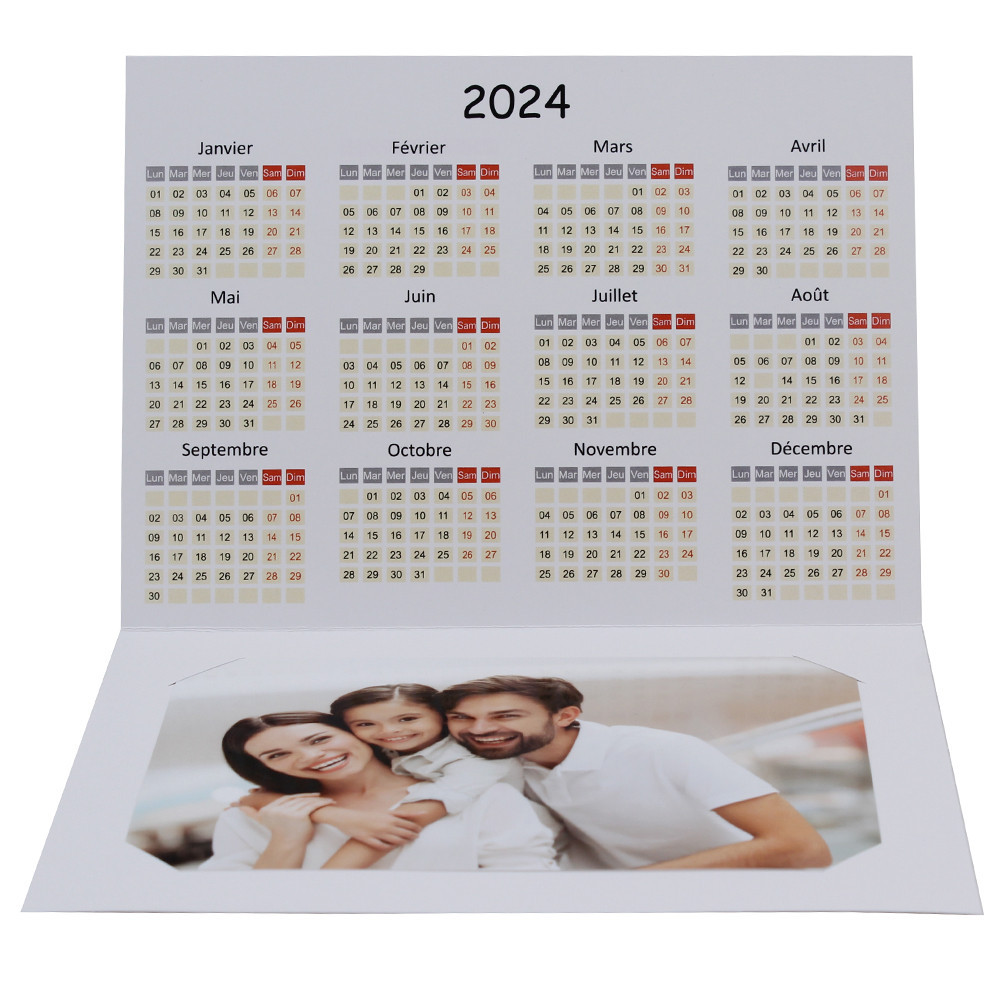 Lot cartonnage photo Calendrier 2024 horizontal N1 du 9x13 au 20x30