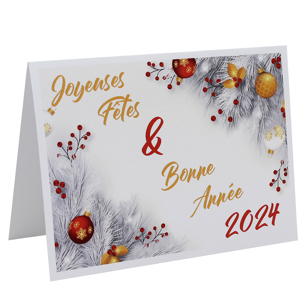 Carte de voeux - fêtes de fin d'année - bonne année attention qui