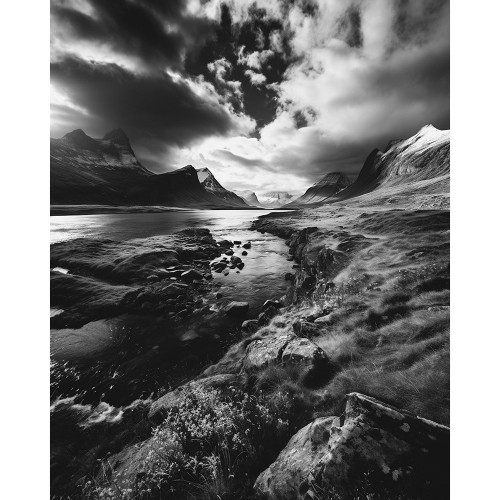 Toile photo 40x60 - 50x70 Noir et blanc N2