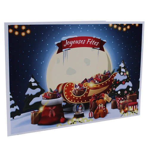 Cartonnage Joyeuses Fêtes avec Rabat - Groupe 20x30-20x25-18x27-18x25-18x24 - Traineau du Père Noël