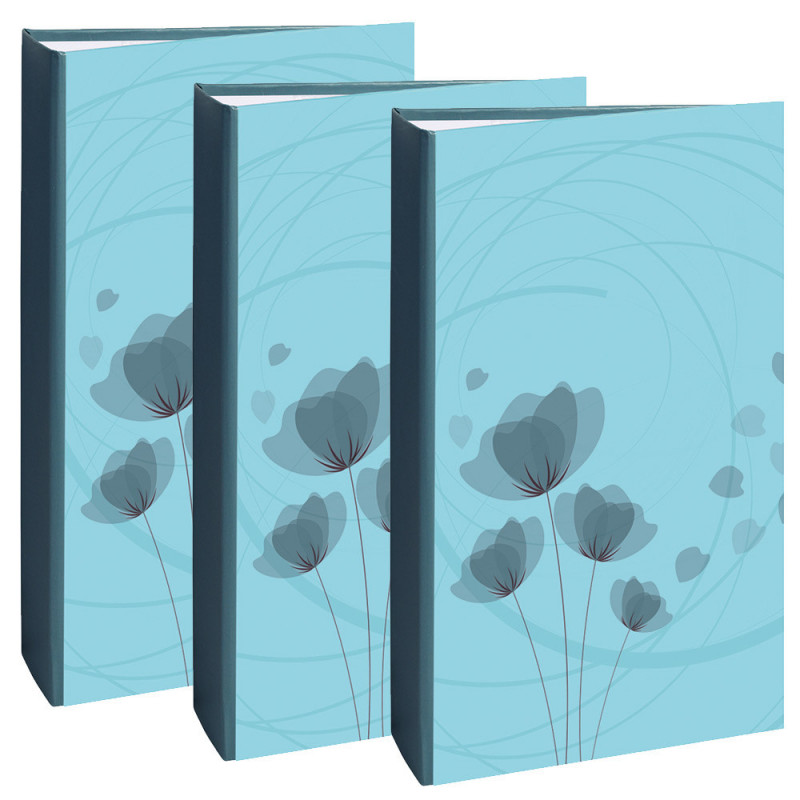 Lot De 3 Albums Photo Nature 2 200 Pochettes 11,5x15 - Bleu - Album