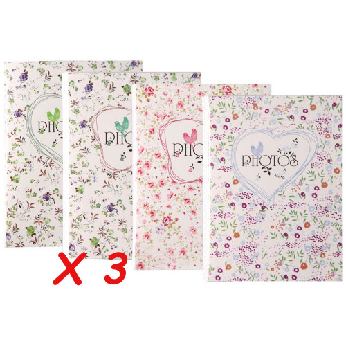 Lot de 12 mini albums photo Champ de fleurs 36 pochettes 10x15